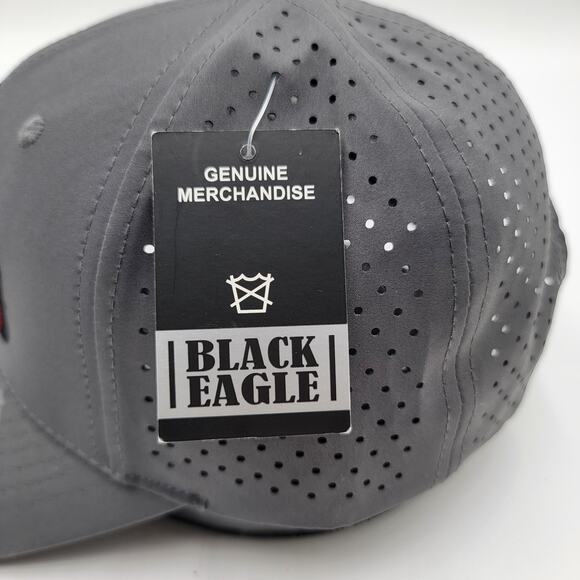 Mexico Hat Cap Snap Back Gray Black Eagle Embroidered Perforated Trucker Mens - Picture 6 of 8